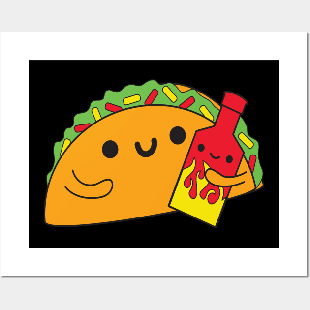 Taco Loves Hot Sauce Wall Art by BoredInc